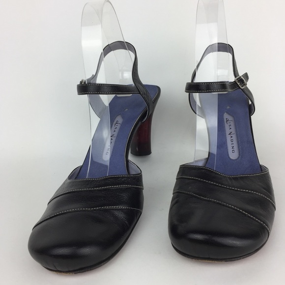 Lisa Nading | Black Leather Strappy Heels - Picture 4 of 8